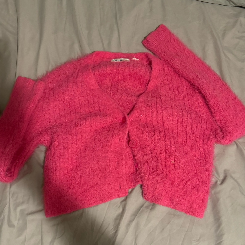Pink fuzzy sweater